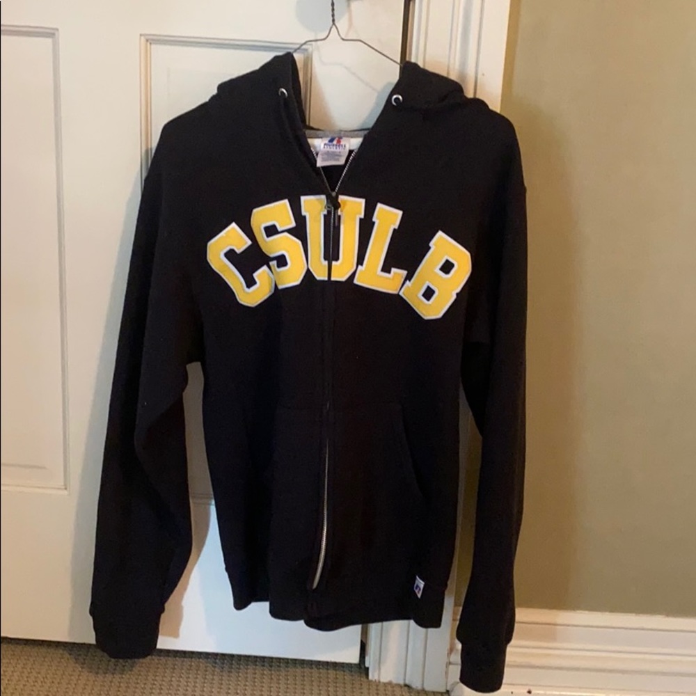 Black Russell Athletic CSULB Cal State Long Beach zip up hoodie Size Small🖤🧥